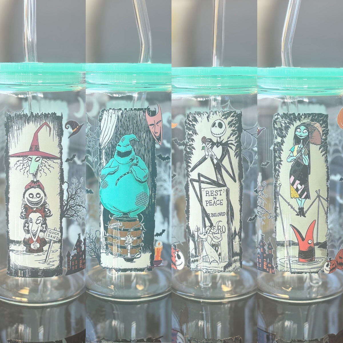16oz Glass Halloween Tumblers