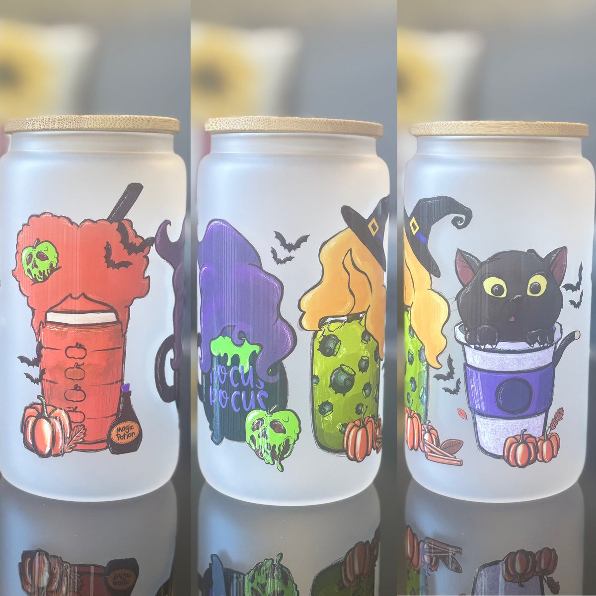 16oz Glass Halloween Tumblers